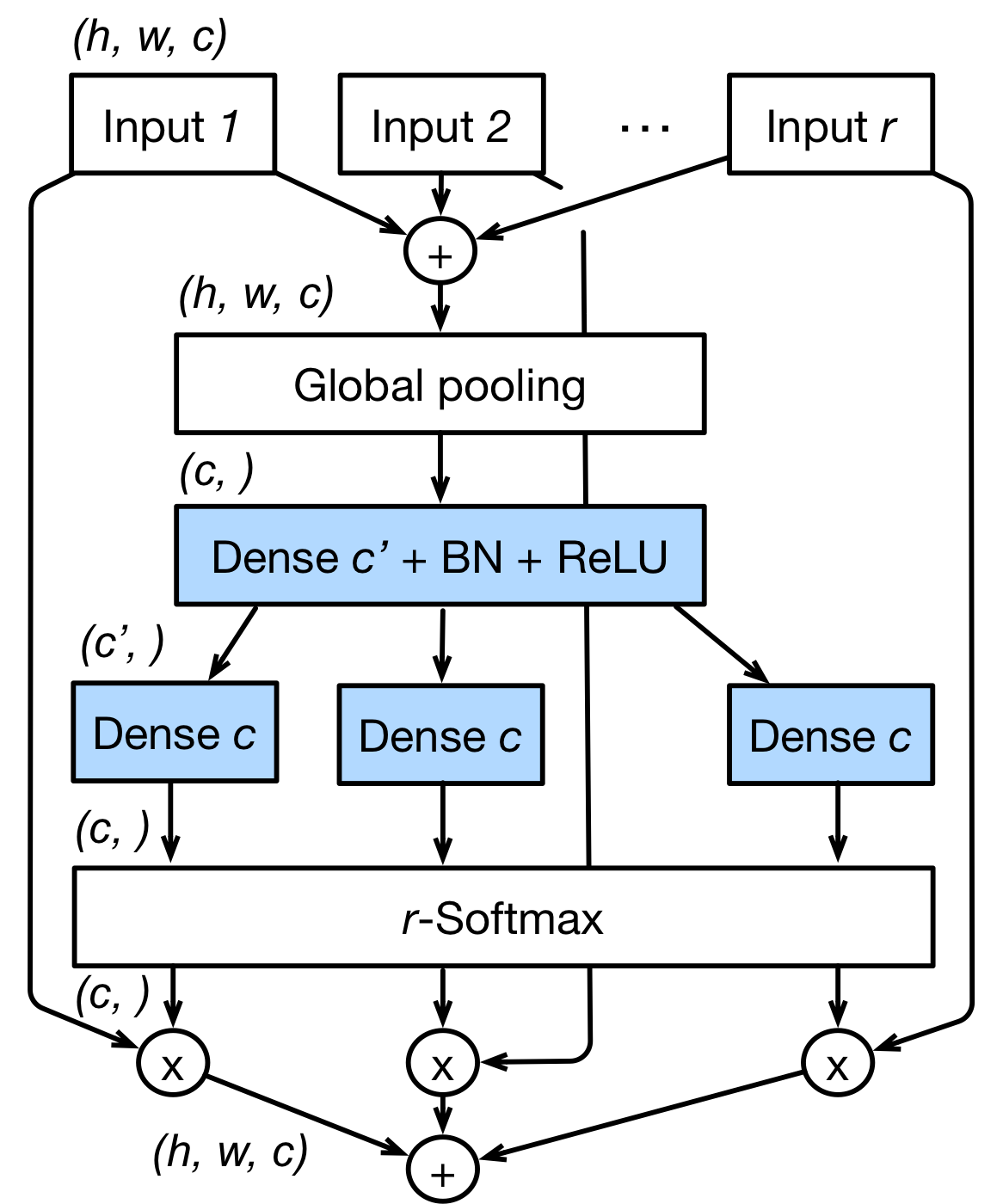 Split-Attention within a cardinal group